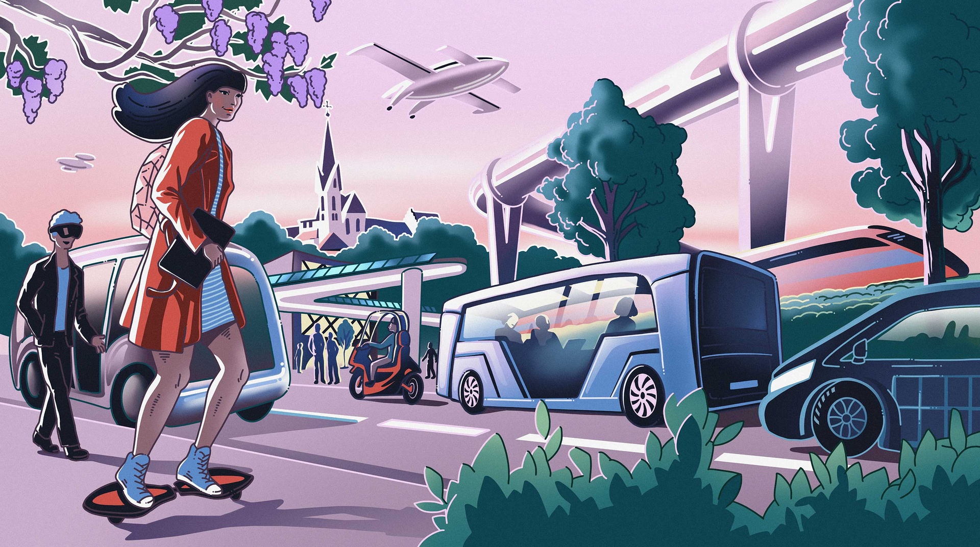 Mobilität der Zukunft - Impulsforum - Schweiz - Illustration - Projekt - Bild - Landschaft - SBB 